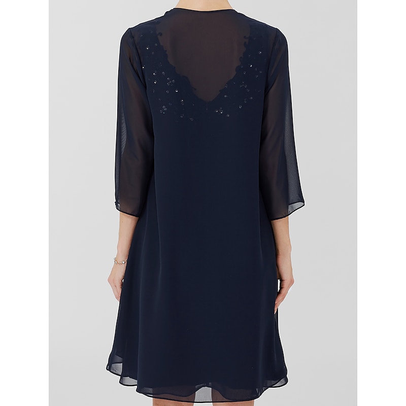 Women's Wrap Shrug Mother's Wraps Coats / Jackets Elegant Sun Protection 3/4 Length Sleeve Chiffon Wedding Guest Wraps With Pure Color For Formal Spring &  Fall dress to impress4