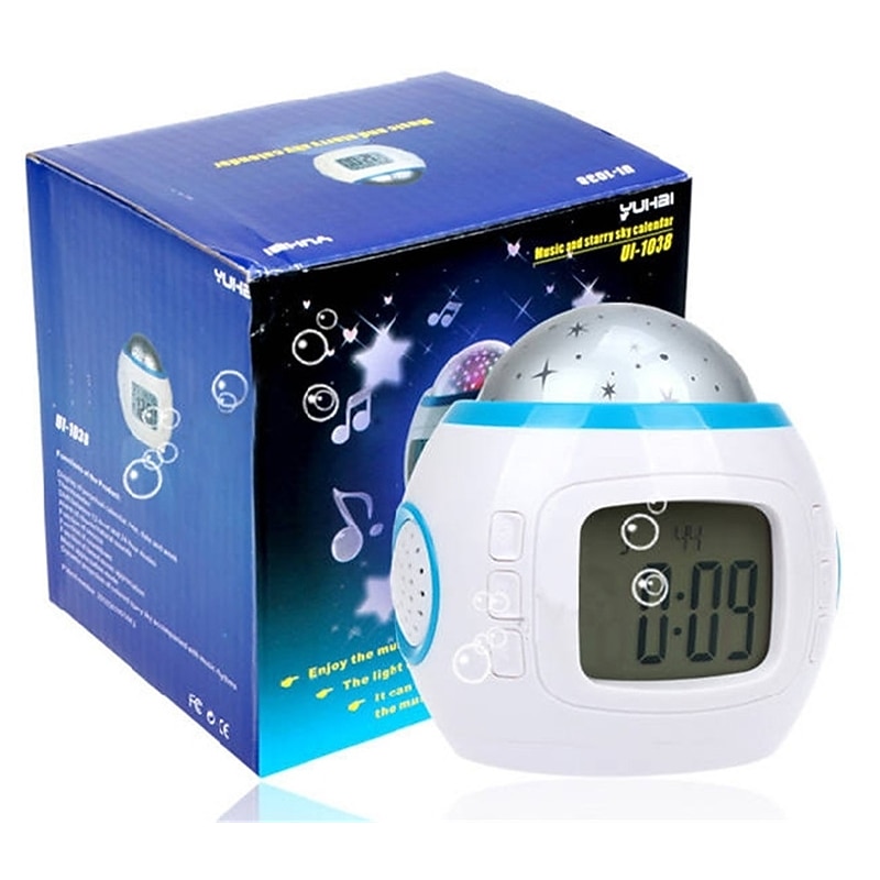 Sky Projector Star Light Music Alarm Clock for Children Color-Changing Birthday Gift AAA Batteries Powered4