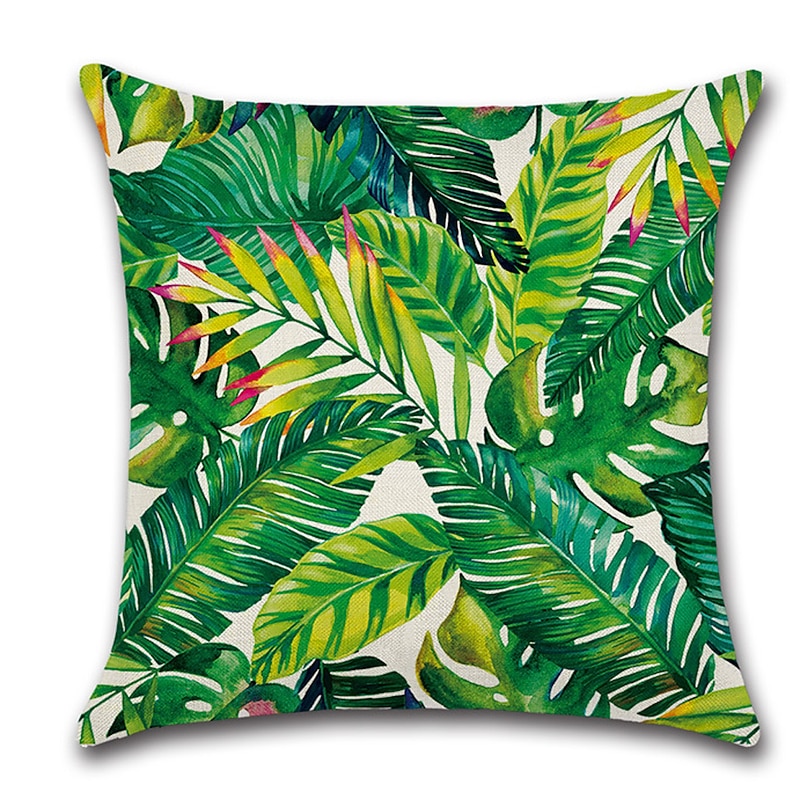 Set of 6 Pillow Covers Botanical Tropcial Birds Throw Pillow Outdoor Cushion for Livingroom Sofa Couch Bed Chair Green2