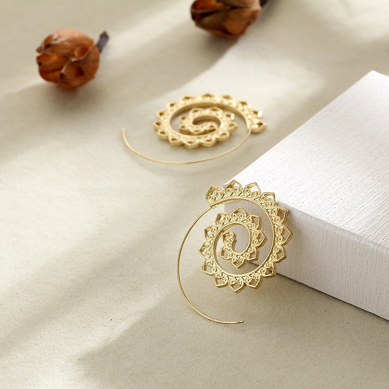 Hoop Earrings For Women's Party Wedding Alloy filigree Wave4