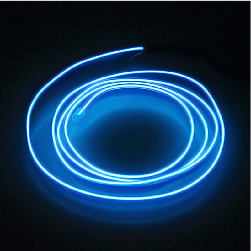 5m String Lights 0 LEDs EL 1pc White Red Blue Waterproof Self-adhesive Neon Electroluminescent Wire3