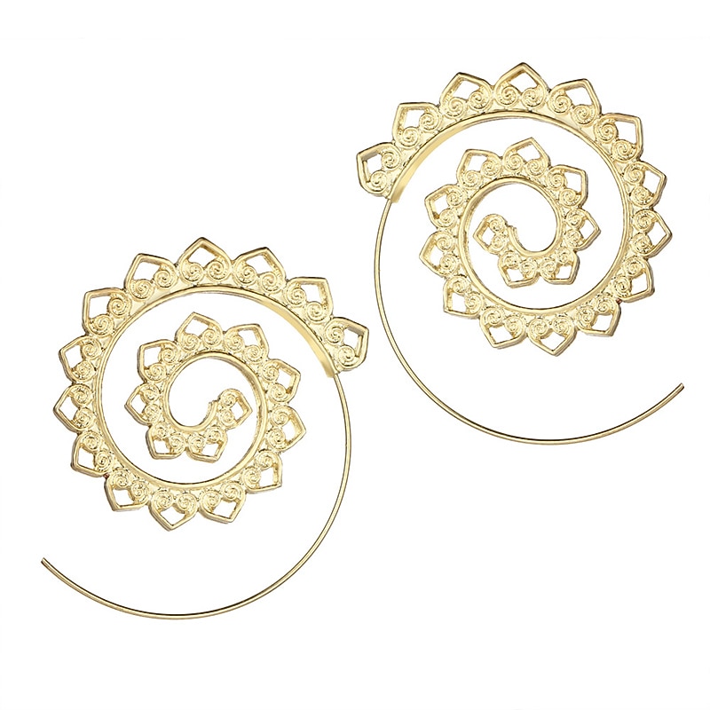 Hoop Earrings For Women's Party Wedding Alloy filigree Wave3