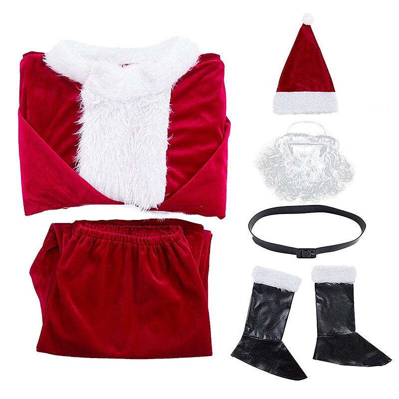 Santa Suit Santa Claus Christmas Party Supplies Santa Clothes Men's Christmas Cosplay Costume Christmas Easy Carnival Costume2