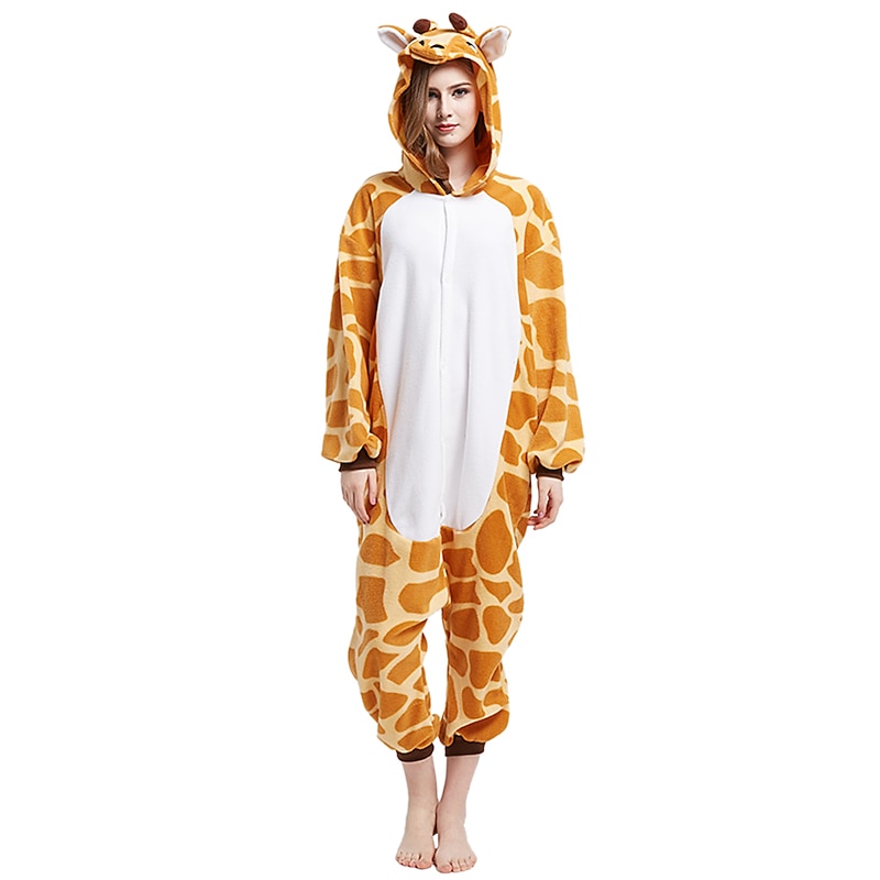 Adults' Patchwork Nightwear Camouflage Onesie Costume Carnival Costume Giraffe Onesie Pajamas Kigurumi Pajamas Pajamas For Men and Women Christmas Carnival New Year Cartoon3