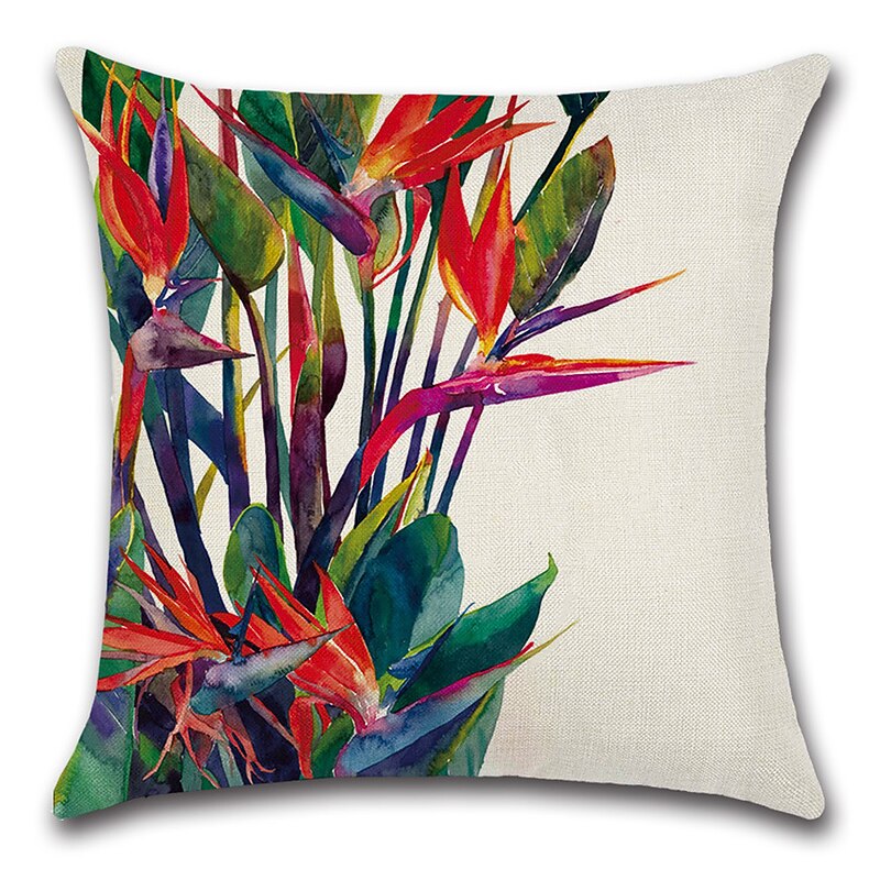 Set of 6 Pillow Covers Botanical Tropcial Birds Throw Pillow Outdoor Cushion for Livingroom Sofa Couch Bed Chair Green3