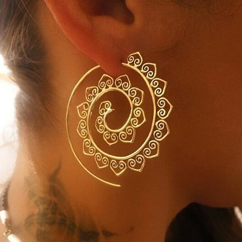 Hoop Earrings For Women's Party Wedding Alloy filigree Wave