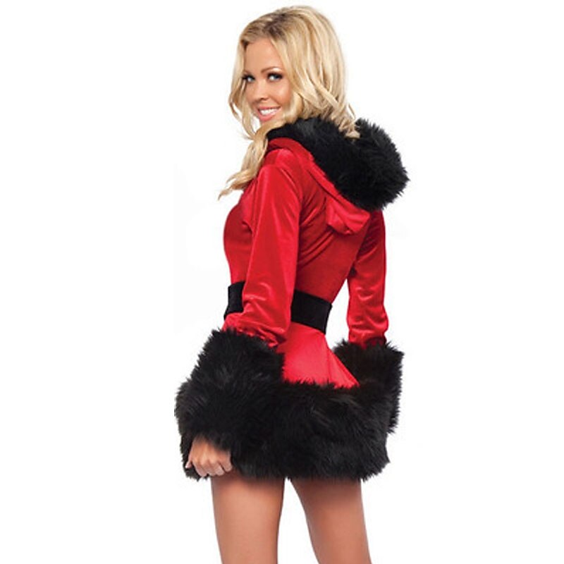 Santa Suit Santa Claus Mrs.Claus Costume Christmas Dress Santa Clothes Sexy Costumes Women's Sexy Lady Cosplay Costume Christmas Dress Belt4