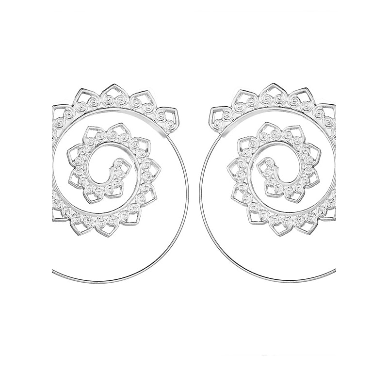 Hoop Earrings For Women's Party Wedding Alloy filigree Wave2