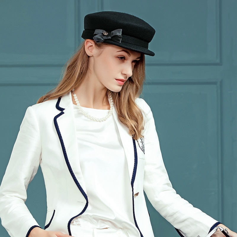 Wool / Pearwood Kentucky Derby Hat / Hats with Satin Bowknot 1 Piece Casual / Daily Wear Headpiece4