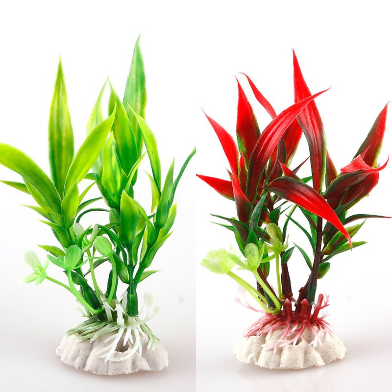 Fish Tank Aquarium Decoration Artificial Plants Hornwort Anacharis Fish Bowl Ornament Plants Waterplant Red Non-toxic & Tasteless Professional Decoration Plastics Soft Plastic Plastic 1 Piece 11 cm3