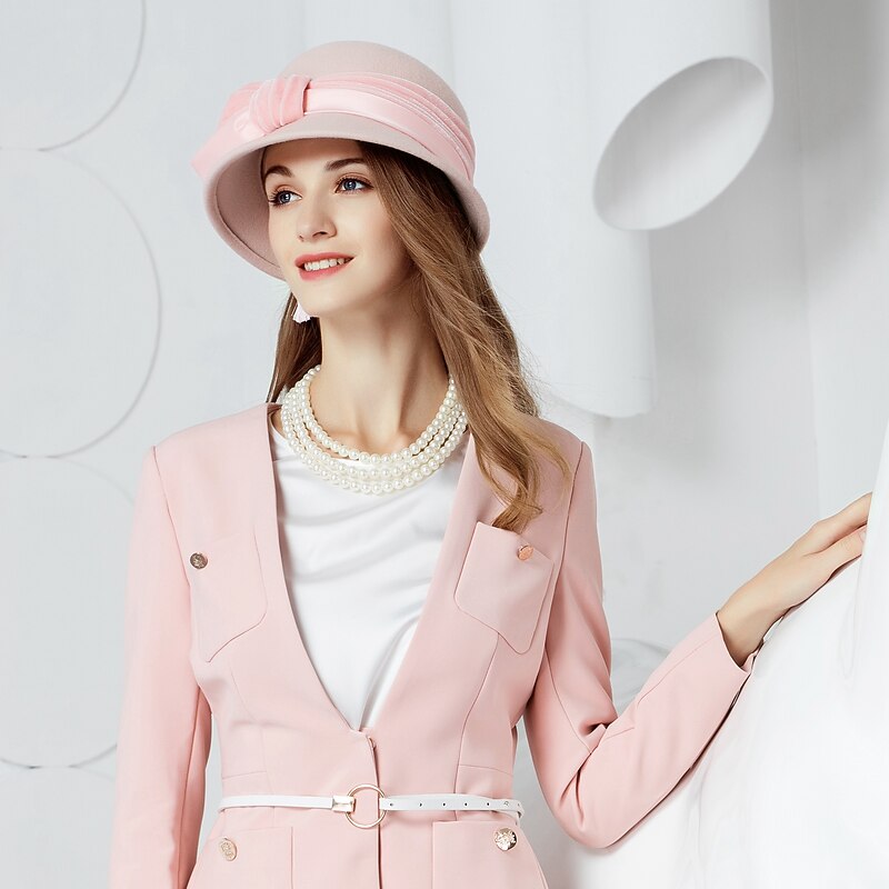 Wool Kentucky Derby Hat / Hats with Bowknot 1 Piece Wedding / Party / Evening Headpiece3