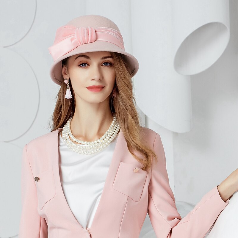 Wool Kentucky Derby Hat / Hats with Bowknot 1 Piece Wedding / Party / Evening Headpiece2