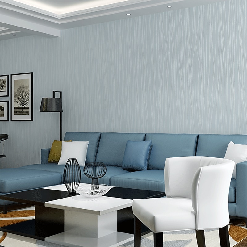 Wallpaper Wall Covering Sticker Film Peel and Stick Removable Plain Vertical Stripes Non Woven Home Decor 300*45cm4