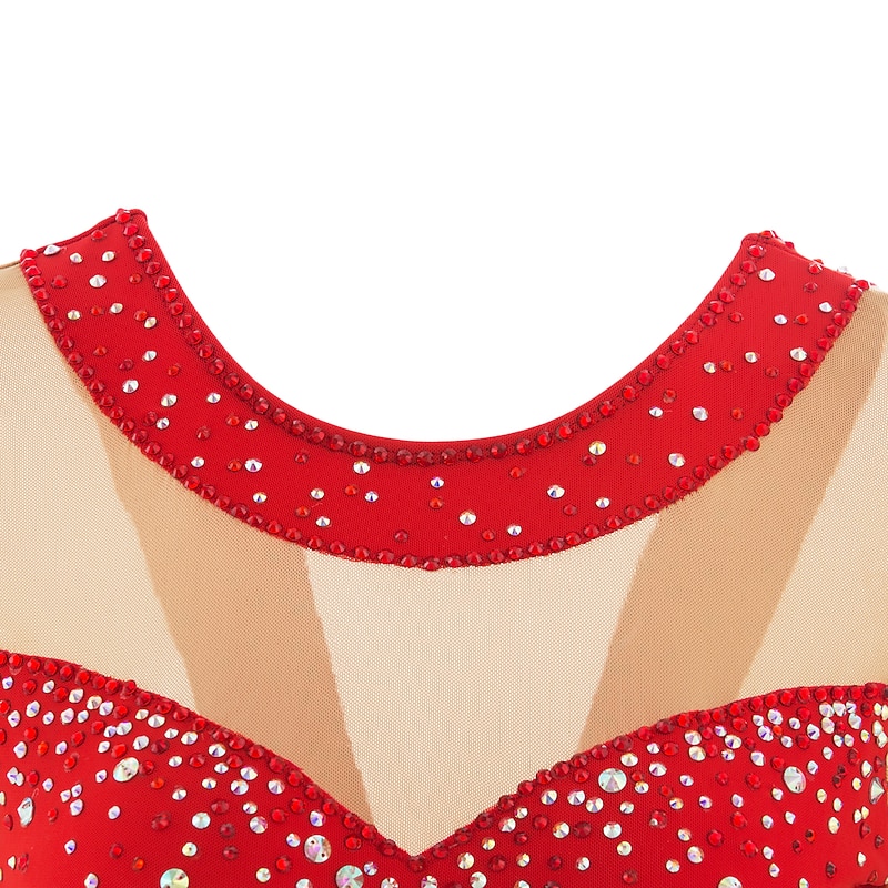 Figure Skating Dress Women's Girls' Ice Skating Dress Outfits Dusty Rose Purple Violet Halo Dyeing Spandex High Elasticity Competition Skating Wear Ice Skating Figure Skating4