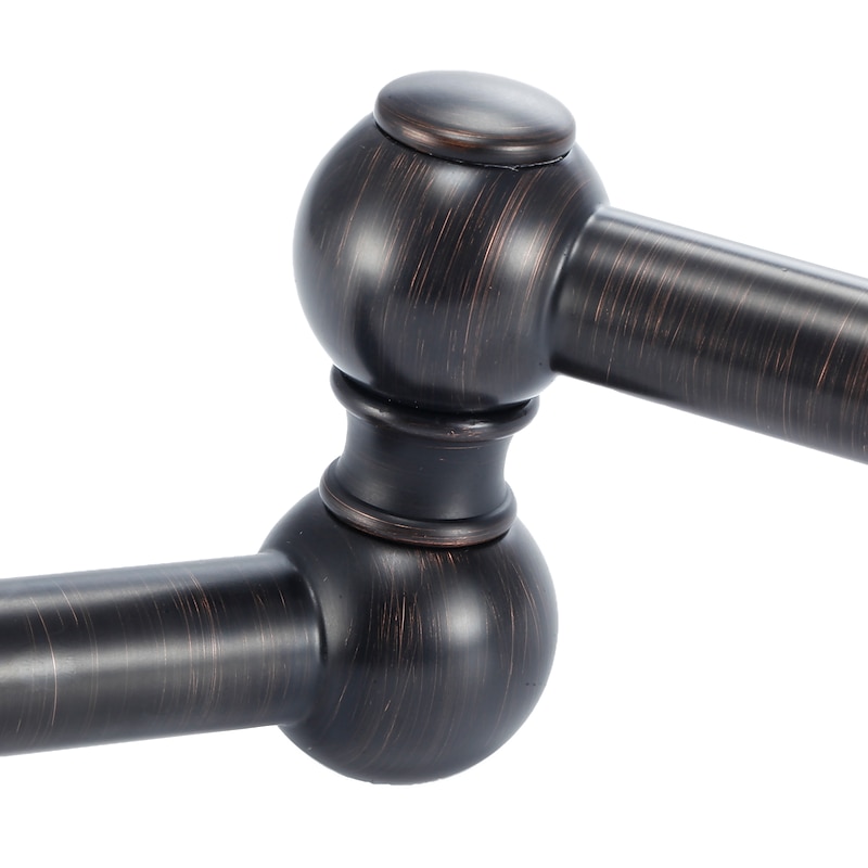 Brass Kitchen Faucet，Two Handles One Hole Antique Copper Pot Filler Wall Mounted Foldable Widespread Kitchen Taps3