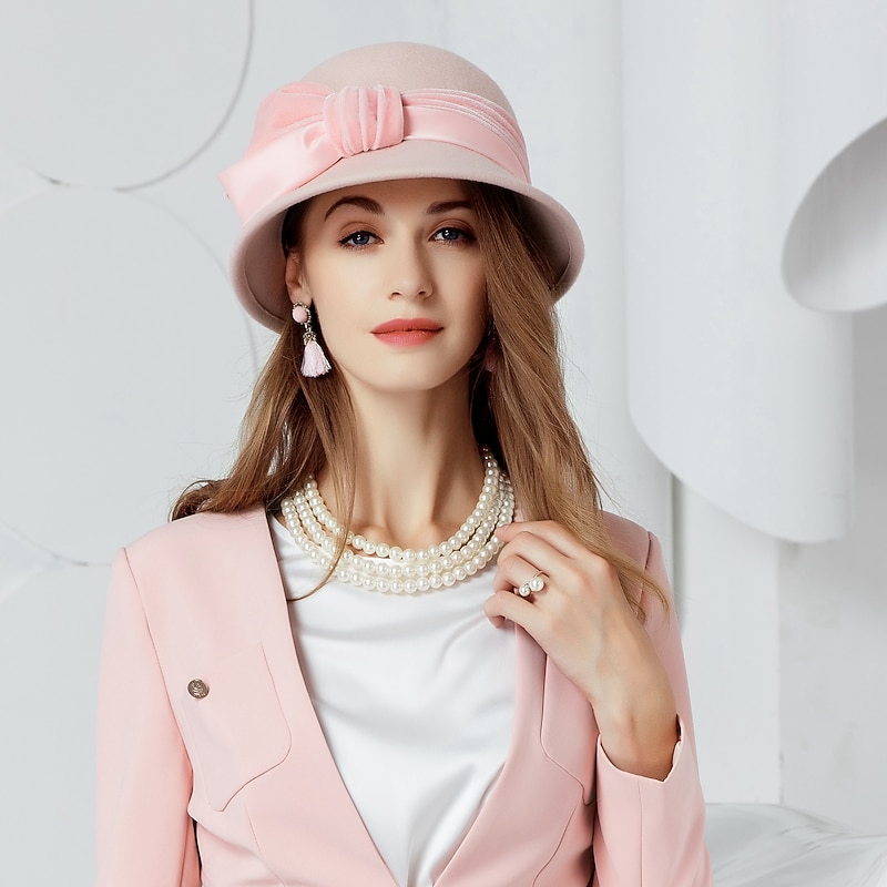 Wool Kentucky Derby Hat / Hats with Bowknot 1 Piece Wedding / Party / Evening Headpiece