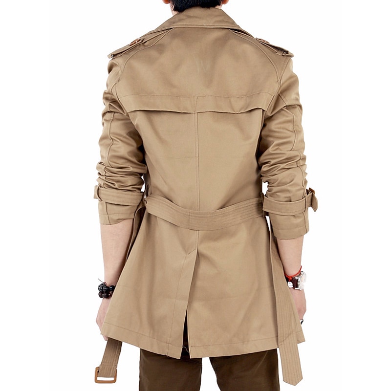 Men's Winter Coat Windbreaker Transition Jacket Field Coat Peacoat Trench Coat Overcoat Business Casual Fall Winter Cotton Outerwear Clothing Apparel Solid Colored Oversized Shirt Collar2