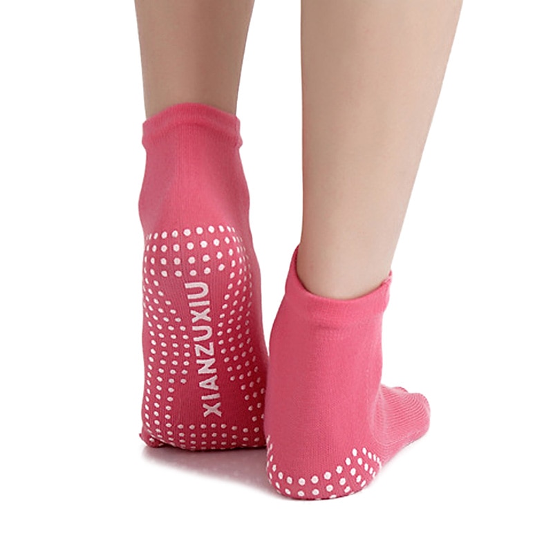 1 Pair Yoga Socks Grip Yoga Socks Five Toe Socks Sports Socks Women's Anti-Slip Breathable Moisture Wicking Protective Deep Purple Azure Pink+Yellow Fall Winter for Yoga Pilates Dance Bikram Barre4