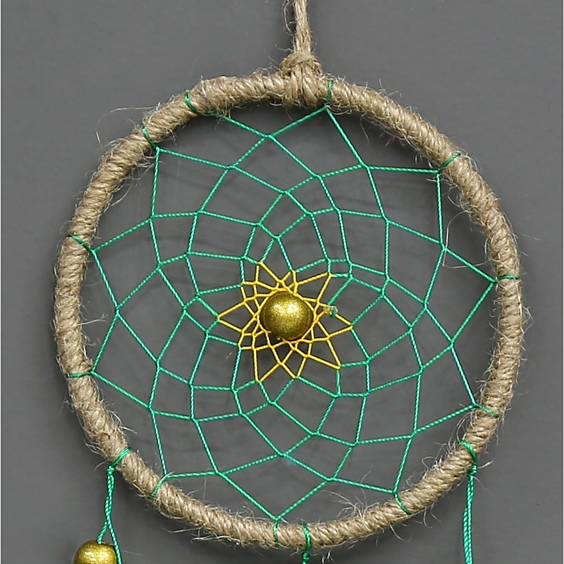 Boho Dream Catcher Handmade Gift Wall Hanging Decor Art Ornament Craft Feather Bead for Kids Bedroom Wedding Festival 40*11cm3