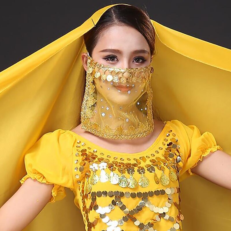 Belly Dance Ordinary Women's Training Tulle Paillette Veil