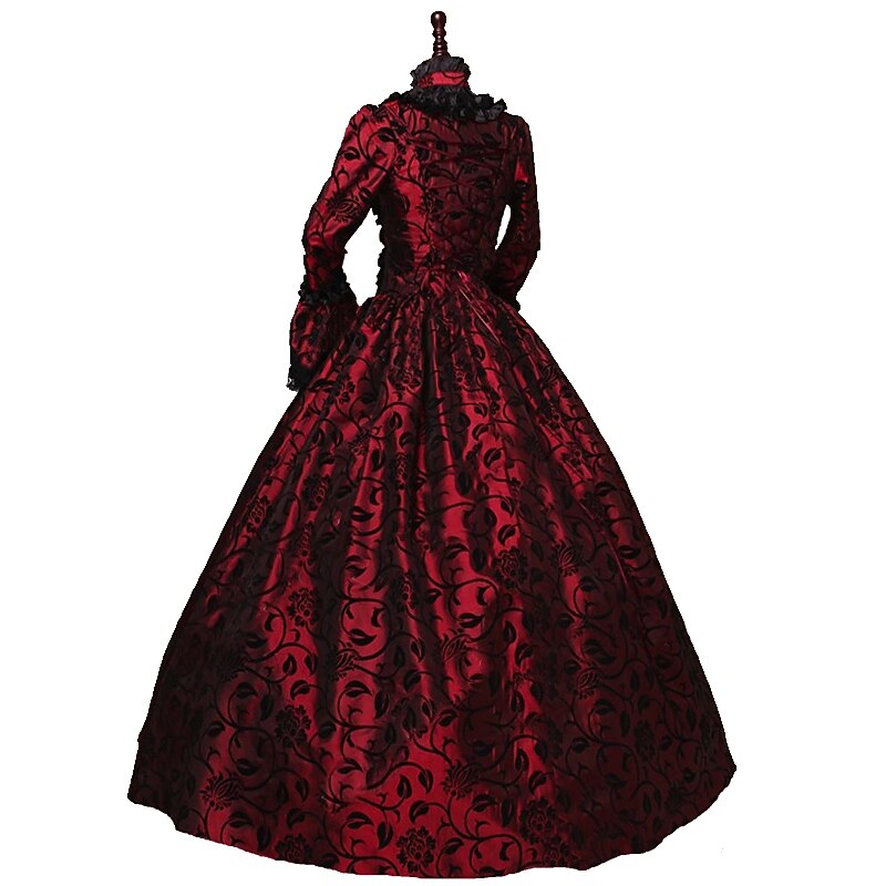 Rococo Victorian 18th Century Floor Length Dress Flare Cuff Sleeve Plus Size Geometric Ball Gown Fancy Dress Royal Christmas Halloween Carnival Party Prom Carnival of Venice Adults' All Seasons3