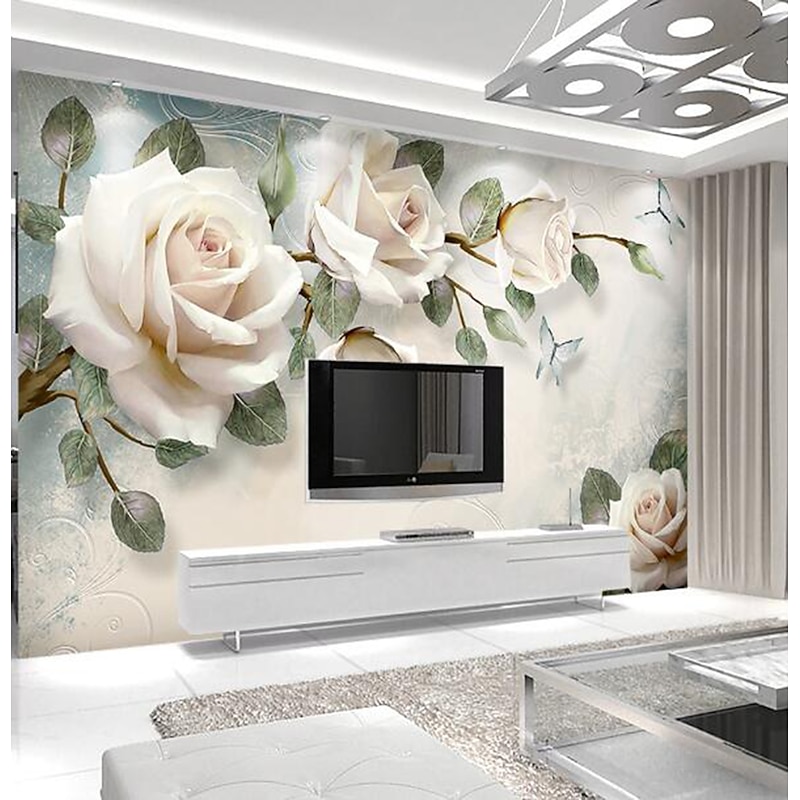 Cool Wallpapers Wall Mural Flower Wallpaper Beautiful Wallpaper Wall Sticker Covering Print Adhesive Required 3D Effect Blossom Flower Canvas Home Décor - Main Image