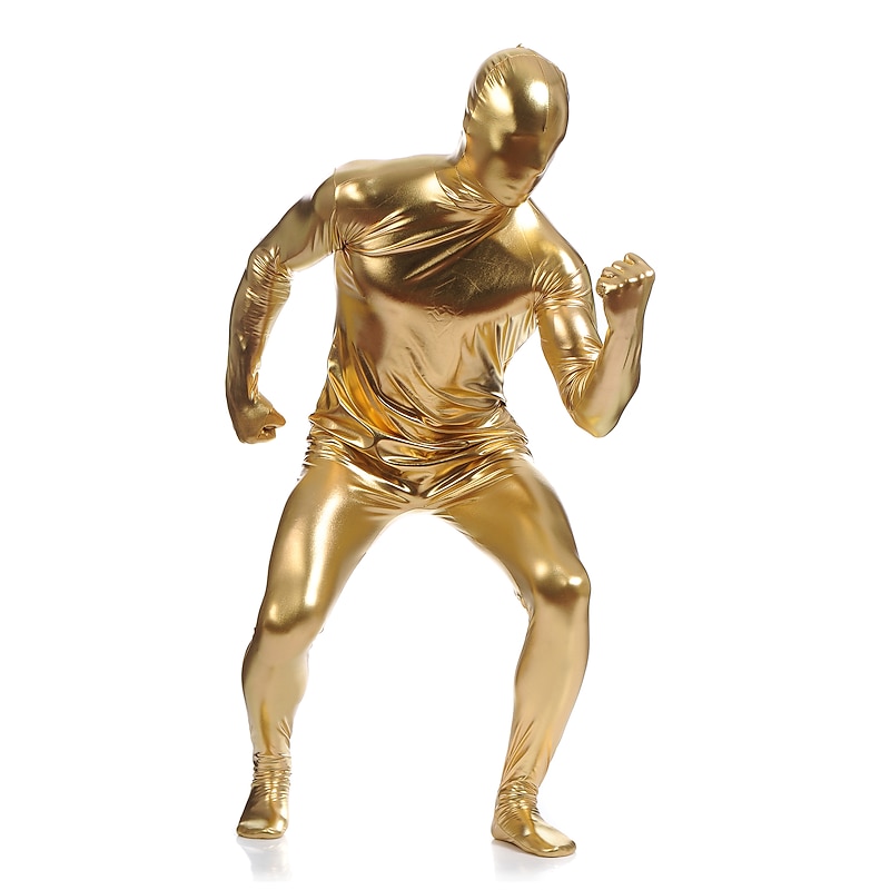 Shiny Zentai Suits Skin Suit Full Body Suit Carnival Costume Full Body Suit Men's Women's Sex Solid Colored Spandex Latex Costume for Halloween Masquerade Adults'3