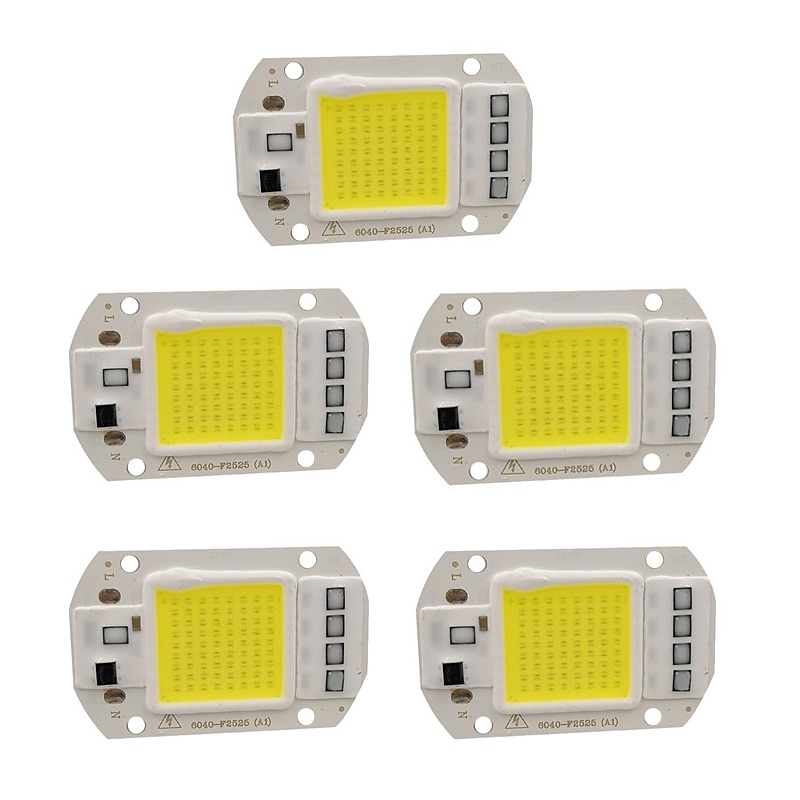 5pcs 50W 220V DIY COB LED Chip Bulb Bead for Flood Light