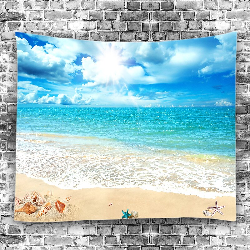Large Wall Tapestry Art Decor Blanket Curtain Picnic Tablecloth Hanging Home Bedroom Living Room Dorm Decoration Landscape Beach Sea Ocean Wave3