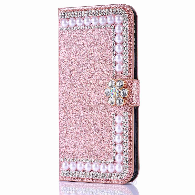 Phone Case For iPhone 17 Pro Max 17 Air 16 15 14 Pro Max Plus 16e 13 12 11 Pro Max Mini Wallet Case Flip Cover with Stand Holder Magnetic Shockproof Hard Rhinestone PU Leather