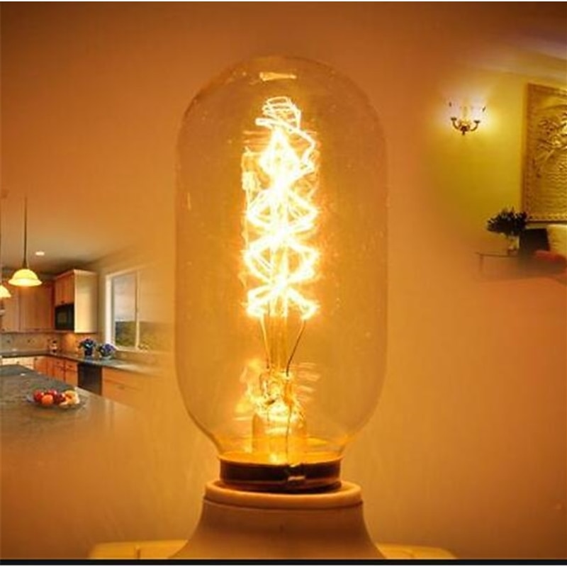 1pc 40W E26/E27 T45 Warm White 2200-2700k K Retro Dimmable Decorative Incandescent Vintage Edison Light Bulb 220-240V3