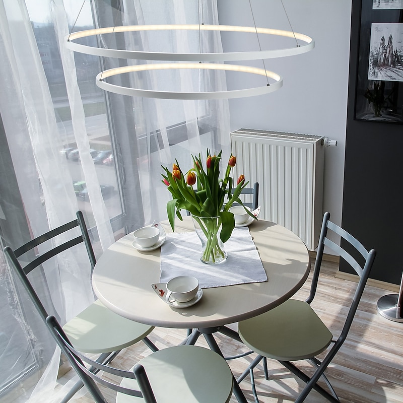 2-Light 80cm Dimmable / LED Pendant Light Metal Acrylic Circle Painted Finishes Modern Contemporary 110-120V / 220-240V4