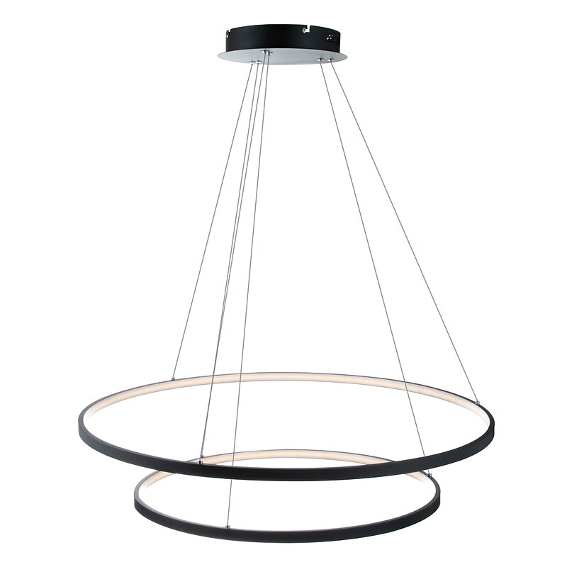 2-Light 80cm Dimmable / LED Pendant Light Metal Acrylic Circle Painted Finishes Modern Contemporary 110-120V / 220-240V2