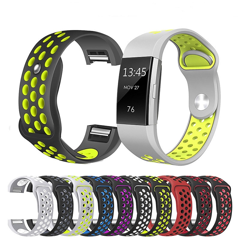 Watch Band for Fitbit Charge 2 Silicone Replacement  Strap Soft Adjustable Breathable Sport Band Wristband