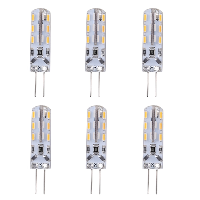 1W G4 Bi-pin LED Bulb Light 24 SMD 3014 Red Blue Green Decorative Atmosphere Lighting DC 12V (6 Pcs)