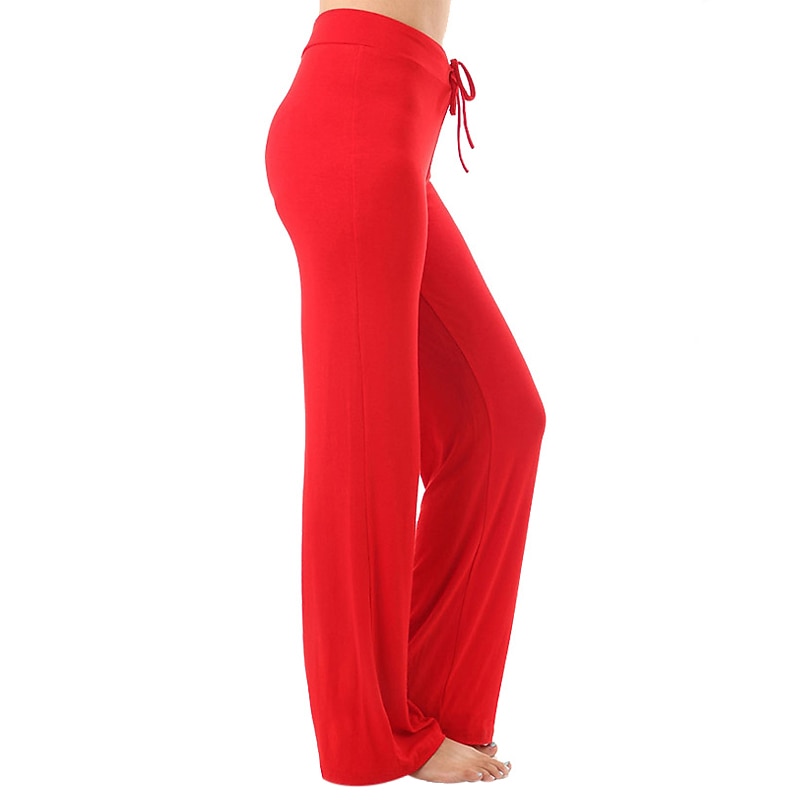 Women's Yoga Pants Drawstring Flare Leg Breathable Quick Dry Moisture Wicking Zumba Yoga Fitness Bottoms White Black Green Modal Plus Size Sports Activewear Stretchy Loose Fit  Street Casual4