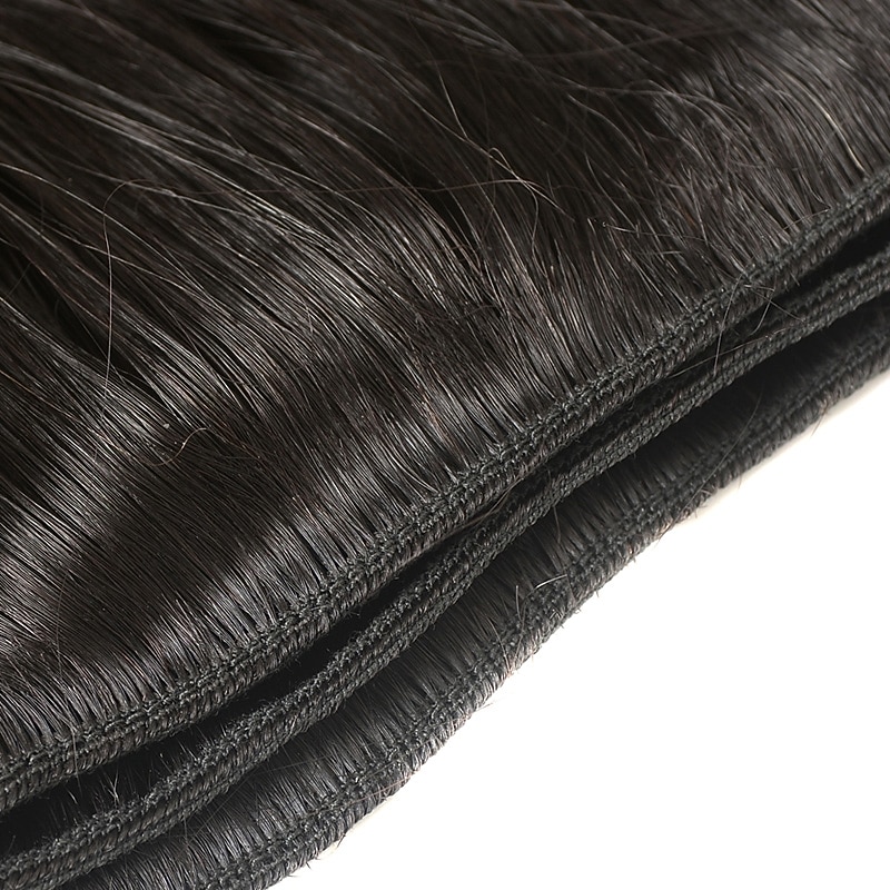 3 Bundles Hair Weaves Brazilian Hair Straight Human Hair Extensions Remy Human Hair 100% Remy Hair Weave Bundles Natural Color Hair Weaves / Hair Bulk Human Hair Extensions 8-28 inch Natural Color4