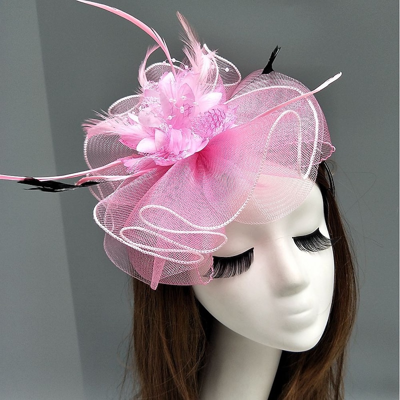 Feather / Net Fascinators Kentucky Derby Hat/ Headpiece with Feather / Floral / Flower 1PC Wedding / Special Occasion / Tea Party Headpiece2