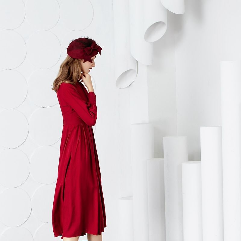 Wool Kentucky Derby Hat / Headwear with Bowknot 1pc Wedding / Party / Evening / Valentine's Day Headpiece4