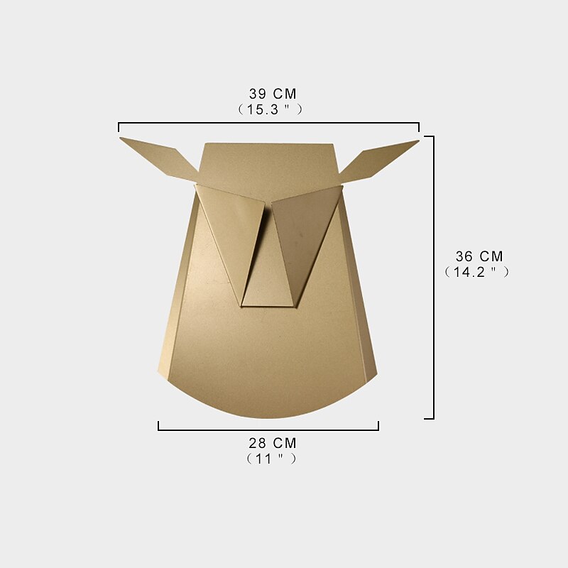 LED Wall Lamps Sconces Origami Deer Head Decorative LED White Brass Matte Black Aluminum Wall Light  for Kids Room Living Room Bedroom Study Room Office 110-240V2