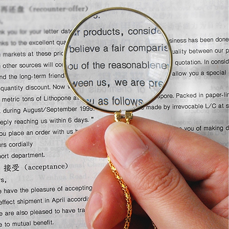 Decorative Monocle Necklace With Magnifier Magnifying Glass Pendant Gold Silver Plated Chain Necklace for Women Jewelry4