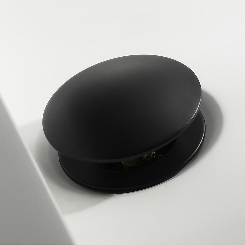 Faucet Accessories-Pop Up Drain With Overflow Brass Bathroom Basin Sink Push Down Waste Matte Black Painted Finished3