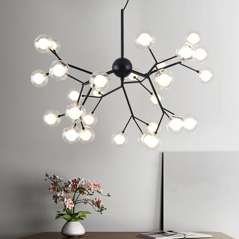 27-Light 75 cm Chandelier LED Pendant Light Metal Glass Sputnik Painted Finishes Artistic Globe 110-120V 220-240V4