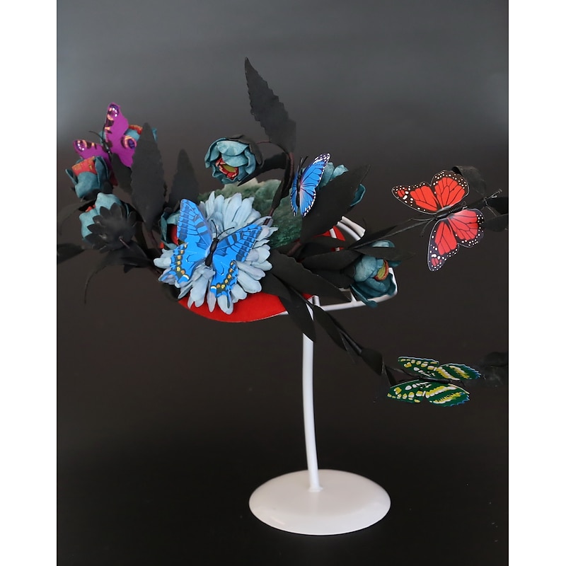 Fascinators Headwear Kentucky Derby Hat Headpiece Foam Flannelette Pillbox Hat Fall Wedding Horse Race Melbourne Cup Cocktail With Cap Flower Headpiece2