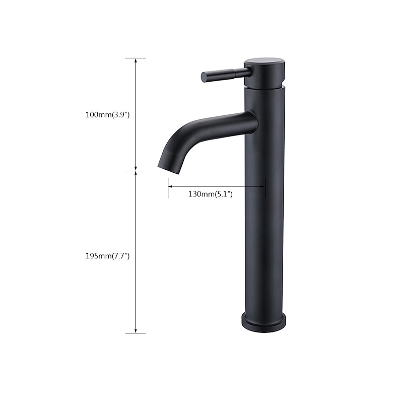 Bathroom Sink Faucet,Single Handle Matte Black Centerset Bath Taps,Stainless Steel COD Bathroom Faucet Adjustable to Cold and Hot Water3