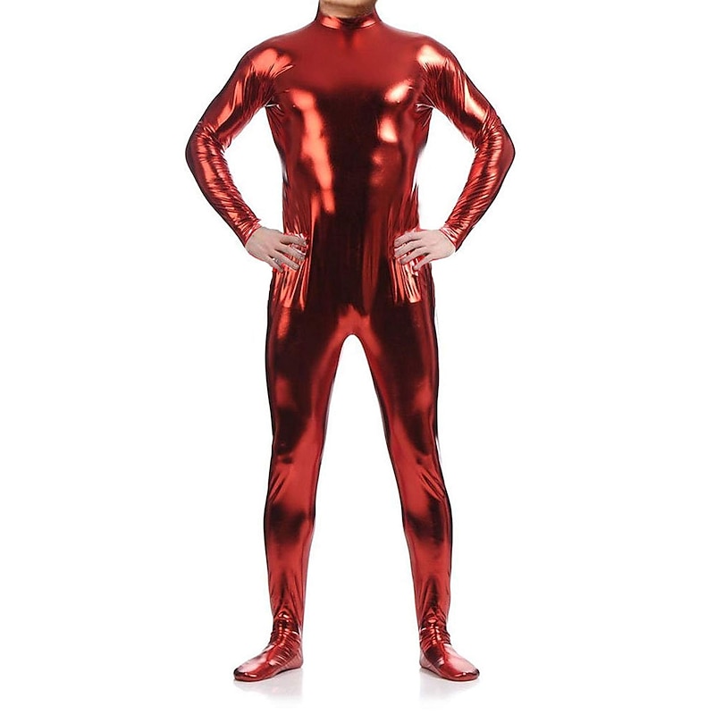 Shiny Zentai Suits Skin Suit Bodysuit Carnival Costume Full Body Suit Men's Women's Sex Solid Colored Spandex Latex Costume for Halloween Masquerade Adults'3