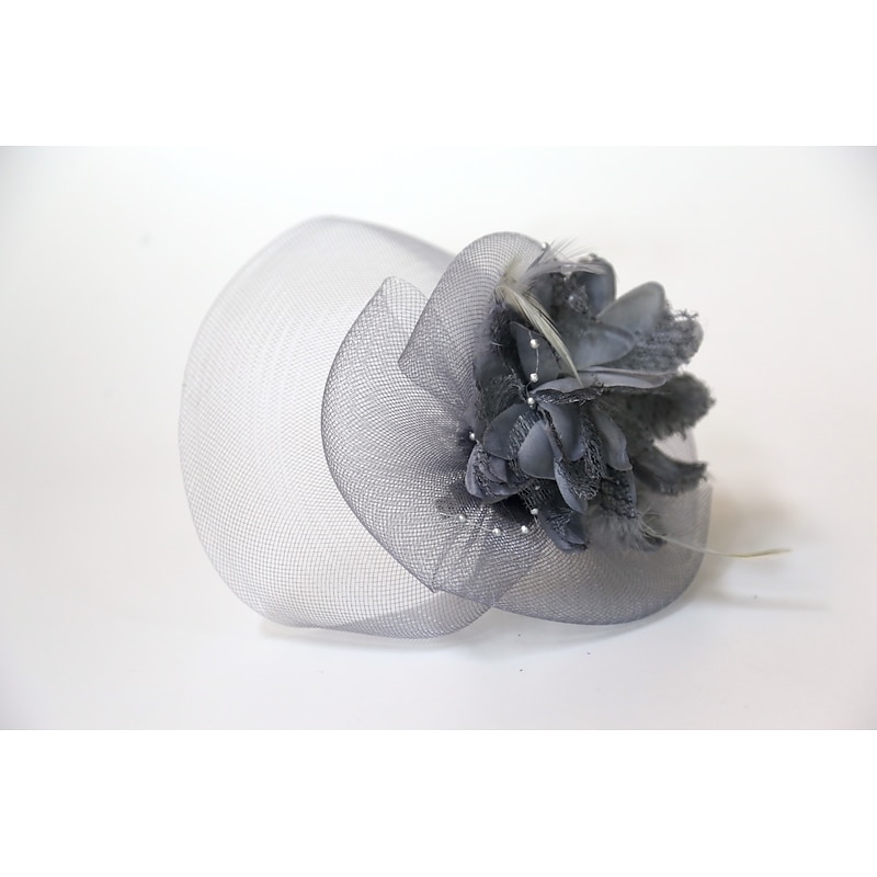 Fascinators Kentucky Derby Hat Feathers / Net / Fabrics Flowers / Headwear / Headpiece with Cap / Floral 1PC Wedding / Ladies Day Headpiece4
