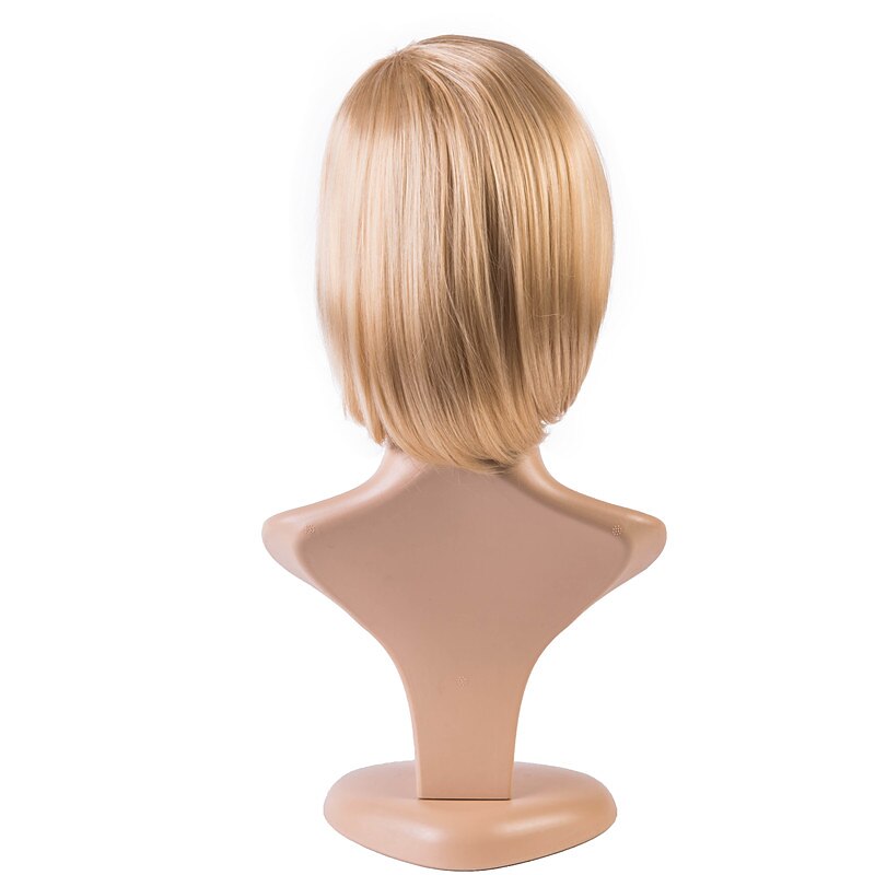 Blonde Bob Wig Synthetic Wig Straight Bob Side Part Wig Medium Length Blonde Synthetic Hair 12 inch Women's African American Wig Blonde2