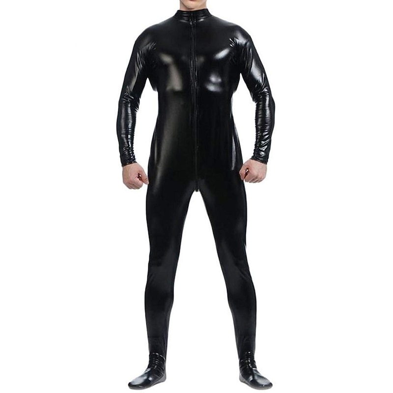 Shiny Zentai Suits Skin Suit Bodysuit Carnival Costume Full Body Suit Men's Women's Sex Solid Colored Spandex Latex Costume for Halloween Masquerade Adults'2