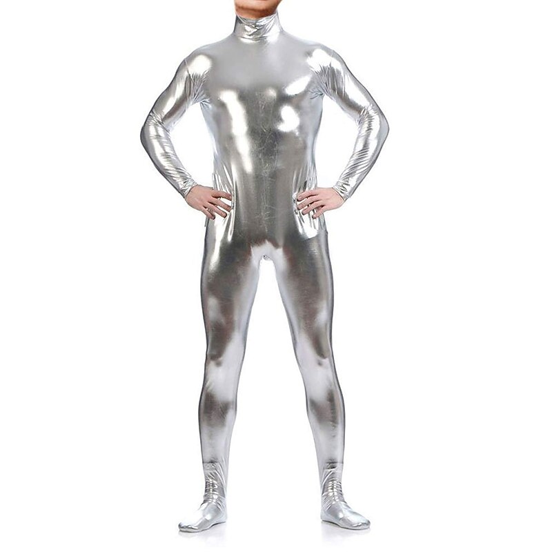 Shiny Zentai Suits Skin Suit Bodysuit Carnival Costume Full Body Suit Men's Women's Sex Solid Colored Spandex Latex Costume for Halloween Masquerade Adults'4